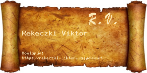 Rekeczki Viktor névjegykártya